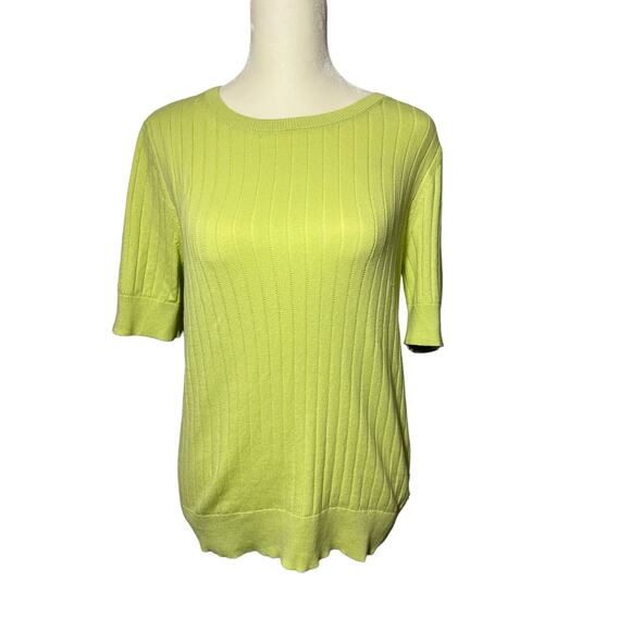Ann Taylor Bright Green Short Sleeve Sweater NWT - Picture 1 of 12